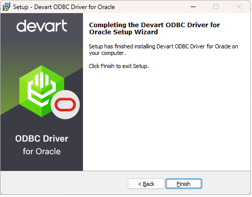 Run the Setup wizard to install ODBC driver for Oracle 