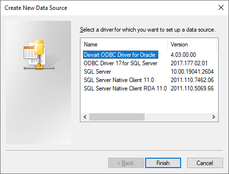 Select Devart ODBC driver for Oracle