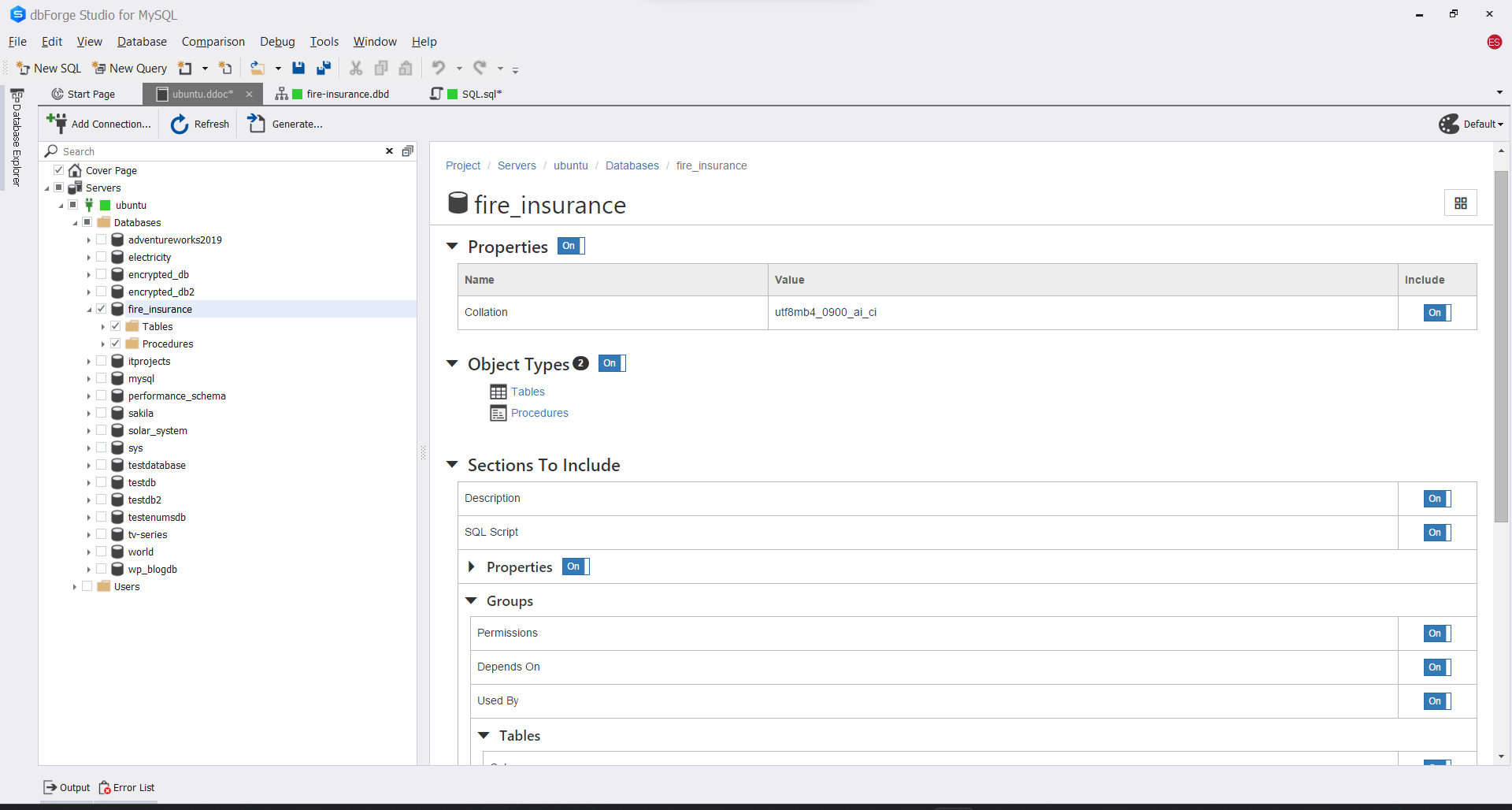 sample of setting the documentation before generation