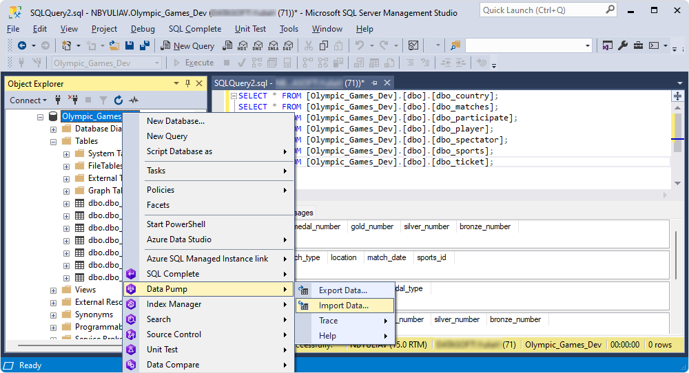Open the Data Import Wizard from SSMS Object Explorer