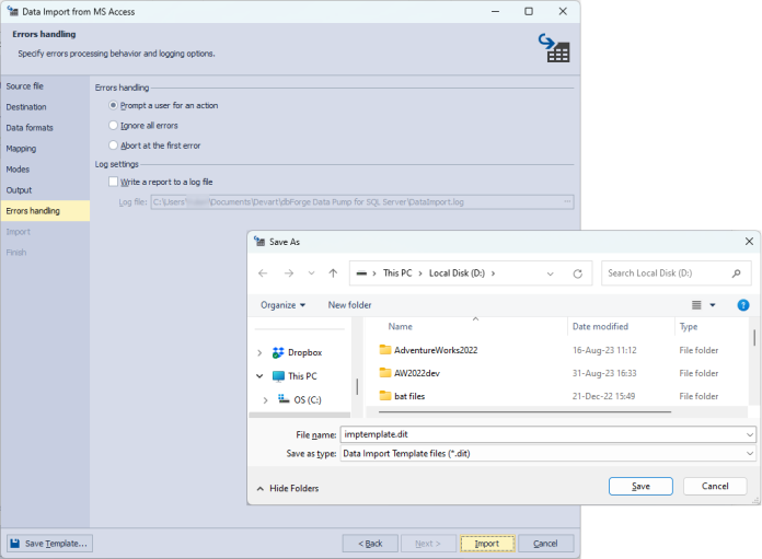 Bulk import from ms access to sql server with data pump