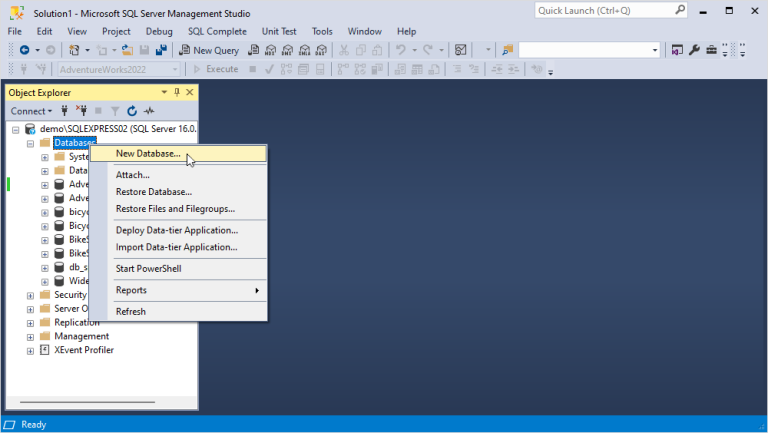 Create a database in SQL Server - 3 best methods