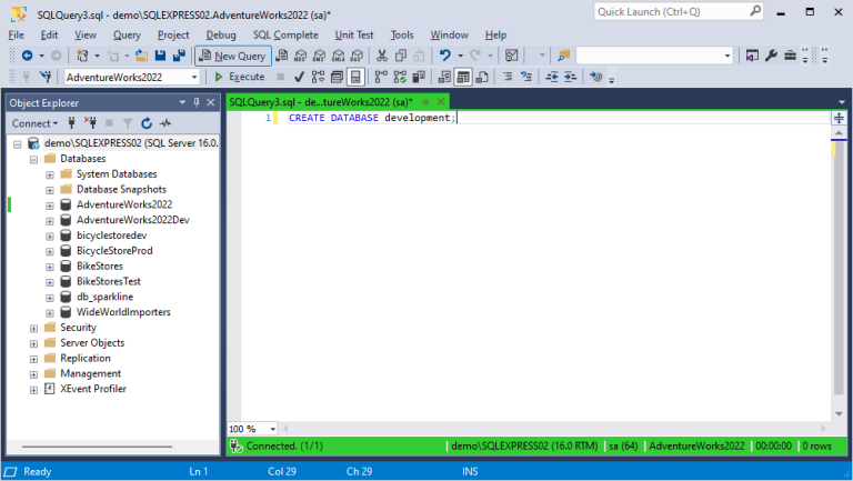 Create a database in SQL Server - 3 best methods
