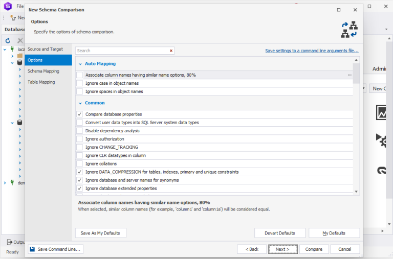 Check IF Database Exists in SQL Server – using Schema Compare