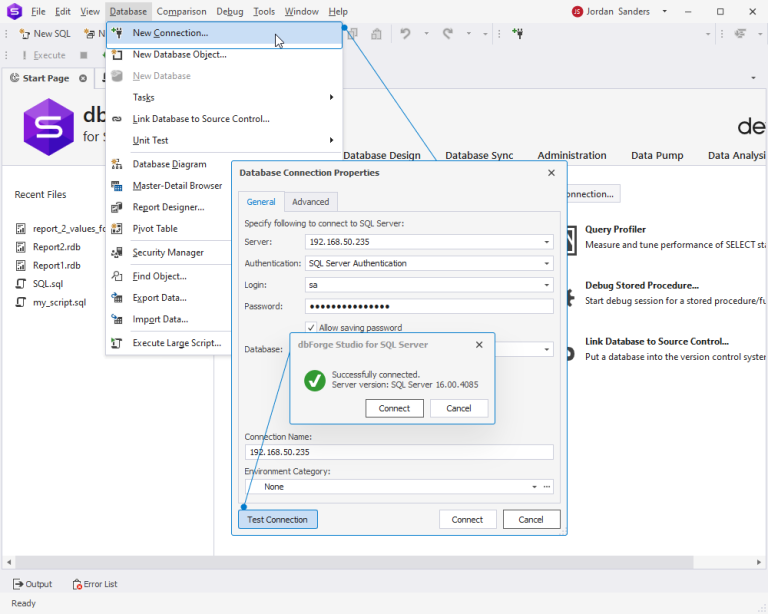 PHP connect to SQL Server - using dbForge Studio & ODBC Drivers