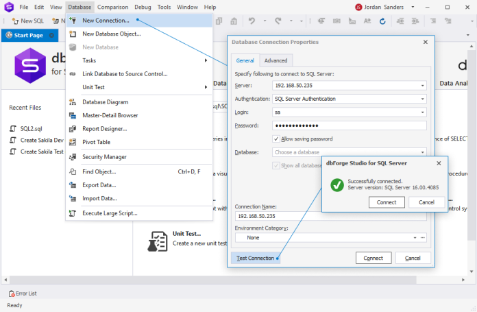 PHP connect to SQL Server - using dbForge Studio & ODBC Drivers
