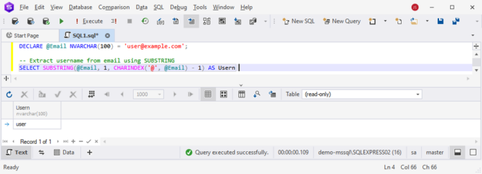 SUBSTRING() Function in SQL Server — Syntax and Examples