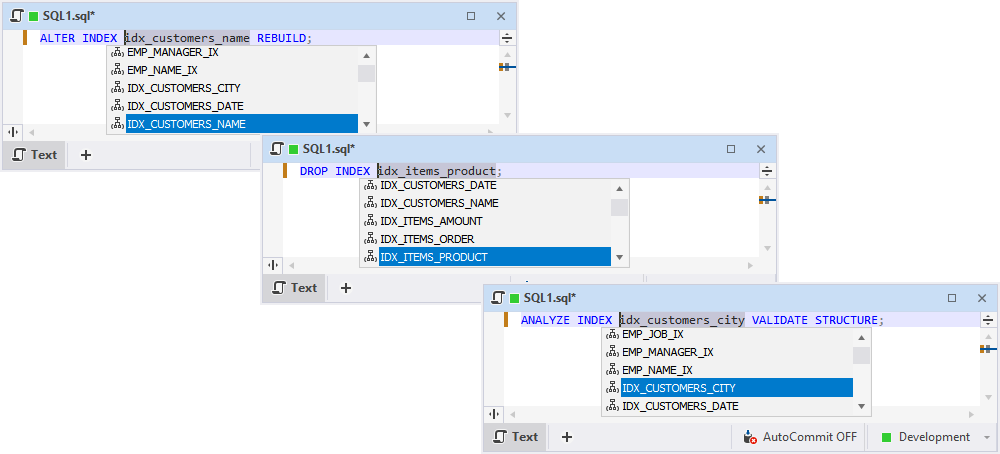 Suggestions of Oracle index names