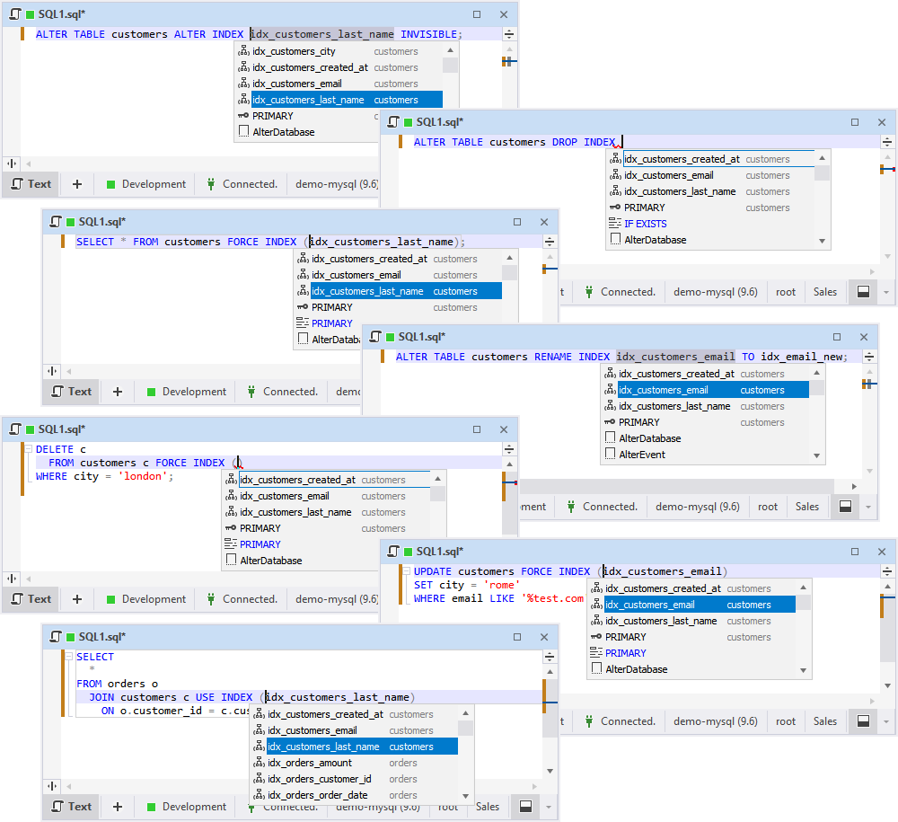 Suggestions of MySQL/MariaDB index names